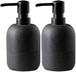 GalDal 2pcs/Set Matte Black Soap Dispenser Sets,Hand Soap and Lotion Dispenser for Bathroom Countertop,Morden Soap Dispenser for Kitchen-10.6oz.