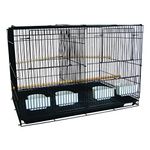 YML Small Breeding Cages with Divider, Black