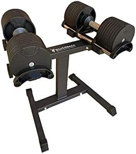 SilverBack, 2 manubri regolabili da 32 kg (con supporto), in acciaio massiccio, per la casa, 64 kg (32 kg x 2), (supporto e 2 manubri da 32 kg)