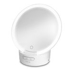 iHome Makeup Mirror with Lights and Bluetooth Speaker, Travel Mirror is Portable and Rechargeable – White (iCVBT9W.EXv24)