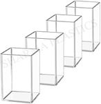 SHARMA PLASTICS 4 piece Acrylic Pen Holder, Clear Desktop Pencil Cup Stationery Organizer for Office, School, Home Supplies (Pack of 4)