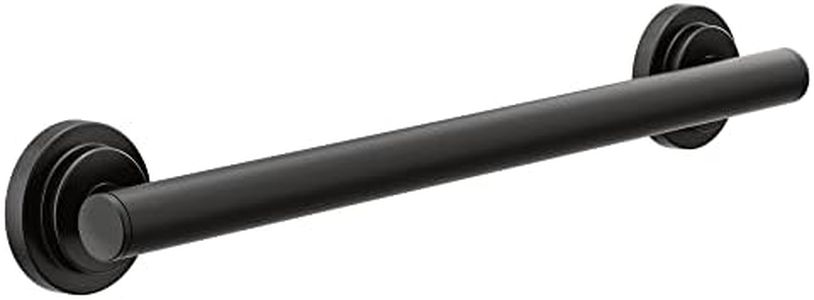 Moen Bathroom Safety 18-Inch Stainless Steel Modern Shower Grab Bar for Handicapped or Elderly, YG0718BL, Matte Black