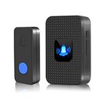 Nestling® Wireless Doorbell Chime Kit-1000 Ft Range 55 Chimes 5 Adjustable Volume Led Flash, Plug and Play Waterproof Door Bell Kit with 1 Plug-in Receiver & 1 Button for Home Black