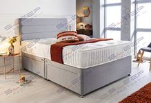 Sleep Factory's Grey Pearl 2 Drawer Divan Bed Set, Mattress and Headboard (2.6FT (Small Single))