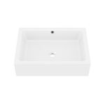 Eridanus Rectangular Bathroom Basin Square Ceramic Vessel Basin Glass Porcelain Basin Sink Basin for Vanity Vanity Basin White Gloss - 510 x 370 x 155mm