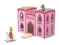 Melissa & Doug Wooden Fold & Go Princess Castle Toy | Gift & Presents | Wooden Toy | Princess Castle for Girls and Boys | Pretend Play | Play Set | 3+ | Gift for Boy or Girl