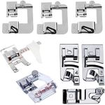 8PCS Sewing Presser Foot Kit includes 6 Rolled Hem Presser Foot, Bias Tape Binder Foot and Adjustable Guide Presser Foot for Most Low Shank Snap-On Singer, Brother, Babylock, Janome Sewing Machines