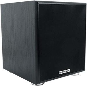 Rockville Rock Shaker 6.5", 200W Powered Subwoofer for Home Theater, Black, Includes Remote, Solid MDF Enclosure, RCA Inputs/Outputs, Variable Crossover - Perfect for Movies, Studio, and Home Audio