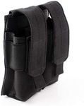 FIRECLUB Tactical Double Pistol Magazine Pouch Mag Holder Military Airsoft Mag Holder Bag Hunting Accessories Flashlight Bag (black)