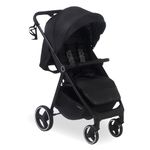 My Babiie MB160 Pushchair – from Birth to 4 Years (22kg), 4-Wheel Suspension, Large Basket, XL Canopy, Foldable, Compact, Stroller with Footmuff, Cup Holder, Rain Cover – Black Leopard