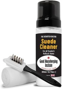 The Leather Clinic Suede & Nubuck Foam Cleaner for Shoes, Boots, Trainers Remove Dirt & Stains Professional Wire Brush & Cleaning Cloth Included (200ml, 6.7floz)