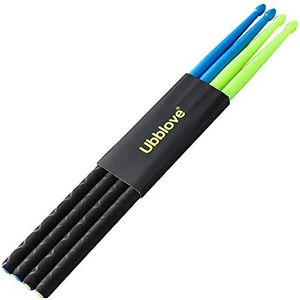 Nylon Drumsticks 5A with ANTI-SLIP Handles for Drum Light Durable Plastic Exercise 2 Pair Drum Sticks for Kids Adults Musical Instrument Percussion Accessories (Blue and Green)