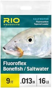 RIO PRODUCTS Fluoroflex Bonefish Saltwater Leader, 100% Fluorocarbon Leader for Saltwater Fly Fishing, Abrasion Resistant, Pre-Tied Loop, 16lb (8kg)