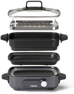 Cuisinart Cooking, 5 in 1 multicooker, grill, fry, steam, simmer and cook, non-stick, midnight gray, GRMC3E