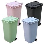 4 pcs Desktop Mini Trash Bin, Office Desktop Paper Bin, Plastic Desk Trash Can with Lid, Mini Desktop Waste Bin, for Home Living Room Kitchen Bedroom Bathroom Office