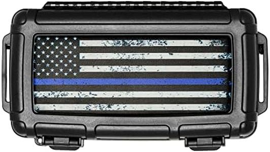 Cigar Caddy Waterproof Travel Cigar Humidor for 5 Cigars, First Responders Series, Blue Line