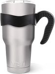 ALIENSX Tumbler Handle for YETI Rambler Cup, Anti Slip Travel Mug Grip Cup Holder for Stainless Steel Tumblers, Yeti, Ozark Trail, Rtic,Sic and More Tumbler Mugs BPA Free (BLACK, 30OZ)