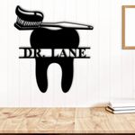 WEHATKE Customized Dentist Doctor with Teeth Brush Sign with Name Cutting| Best Gift for Teeth Doctor Clinic & Wall Hanger Gift (12 inch)