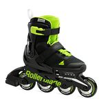 Rollerblade Microblade Kid's Adjustable Fitness Inline Skate, Black/Green, Junior, Youth Performance Inline Skates