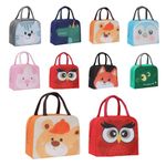 Cots and Cuddles 10pc Animal Design Insulated Lunch Bags for Boys and Girls Kids School, Picnic, Return Gifts, Office (Random Design) (Animal Lunch Bag)