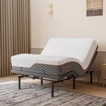 ESHINE 14" Hybrid Mattress Queen + Adjustable Bed Frame - Luxury Gel Memory Foam, Upholstered Bed Frames with Massage, USB, Under Bed Night Light, Head and Foot Incline, Queen