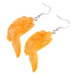 Funny Imitation Food Dangle Drop Earrings for Women Girls Fried Chicken Leg Wing Nugget French Fries Shrimp Tail Earrings Jewelry Gift, Zinc, No Gemstone