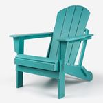 Folding Plastic Adirondack Chair, Weather-Resistant Materials, Folds Away for Storage, Turquoise Colour, TL3001