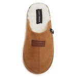 Lucky Brand Boy's Micro-Suede Scuff Slippers, Kids House Shoes with Plush Lining - Tan, Size 11/12