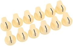 Musiclily Pro Universal Fitting Inch/Metric Size Plastic Guitar AMP Effect Pedal Knobs Pointer Amplifier Knobs, Cream (Set of 12)