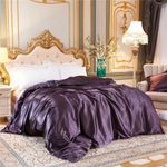 Haitpant Solid Bedding Set With Mulberry Silk Duvet Cover Bed Sheet Pillowcase Luxury Satin Bedsheet King Queen Size