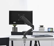 JIN OFFICE Single Monitor Gas Spring Arm | Supports 13-27" Monitor | Height Adjustable Desk Mount| Monitor Stand with Gas Spring Adjustment (Black)