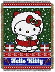 Northwest Hello Kitty Woven Tapestry Throw Blanket, 48" x 60", Snow Kitty