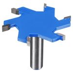 sourcing map T Slot Cutter Rabbet Router Bit 1/2" Shank 2-9/16" (65mm) x 1/5" (5mm) 6 Wing Carbide Slotting Cutter Rabbeting Slab Flattening Router Bits for Wood