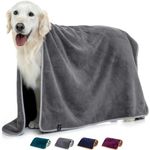 Lucky Paws® UK Dog Towel – Luxuriously Thick 600gsm, 140x80cm Extra Large Dog Towels for Drying Dogs – Extremely Absorbent, Fast Drying, Ultra Soft Dog Towels (Pack of 1, Grey)