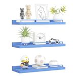 RYOFOBETTO Pink Floating Shelves, Room Decor Shelves,Pink Kawaii Room Decor Wall Shelves for Living Room, Bedroom, Picture Frames, Plants, Kitchen, Set of 3 (Blue), wiudyowe08