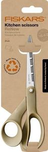 Fiskars ReNew Küchenschere, Länge: 21 cm, Recycelter Edelstahl/Kunststoff, Aus 100% wiederverwertbaren Materialien, 1062543, Grau