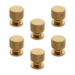 LAPO Aluminum Drawer Knob,Cabinet Knobs, Drawer Pulls - Sleek PVD Gold Finish - Perfect for Home & Office Drawers - Pack of 6