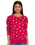 Amazon Brand - Eden & Ivy Women's Cotton Blend Round Neck Regular Sweatshirt (EI AW20 SWB06_Red_S)