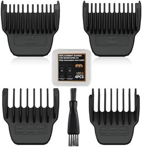 4 Pack Guards for Manscaped Lawn Mower 5.0 - Adjustable Lawnmower 5.0 Trimmer Guards with Brush and Organizer, Waterproof Guide Comb Replacement for Manscaped 5.0 Ultra Attachments, 1/32" to 15/32"