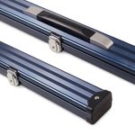 Tomahawk 1 Piece Wide BLUE Aluminium LOCKABLE LUXURY Snooker Cue Case - Holds 2 Cues
