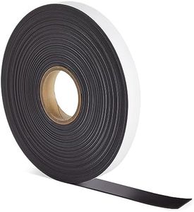 1 Inch Wide x 100 Feet Long Sticky Magnetic Strip for DIY, Arts and Crafts, Cosmetics, Easy to Cut and Flexible Magnetic and Adhesive Tape Roll for Fridge Door, Whiteboard