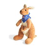 BOHS Stuffed Kangaroo with Australia Scarf and Joey - Huggable Soft Stuffed Animals Toy- 11.8 Inches…