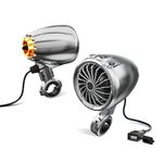 LEXIN LX-Q3 Motorcycle Bluetooth Speakers with Stereo/Bass Sound, Motorcycle Radio with Turning Light, Waterproof Motorcycle Audio Systems fit 7/8'' to 1.25'' Handlebar, FM Radio/Bluetooth Music