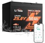 LiTime 24V 50Ah Bluetooth LiFePO4 L