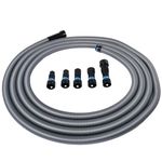 Cen-Tec Systems 94731 Quick Click 30 Ft. Hose for Home and Shop Vacuums with Expanded Multi-Brand Power Tool Adapter Set for Dust Collection, Silver