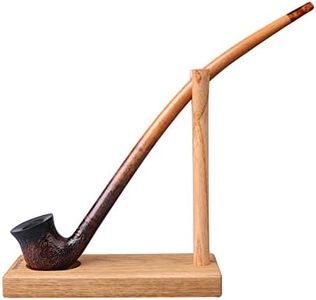 MUXIANG Wooden Pipe Stand Rack Holder for 1 Churchwarden Tobacco Smoking Pipe-Handmade from Solid Wood- Special for long white