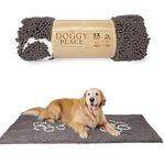 My Doggy Place - Ultra Absorbent Microfiber Dog Door Mat, Durable, Quick Drying, Washable, Prevent Mud Dirt, Keep Your House Clean (Ash w/Paw Print, Runner) - 60 x 36 inch