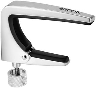 Aroma Guitar Capo for Acoustic and Electric Guitar Adjustable Tension (Silver)