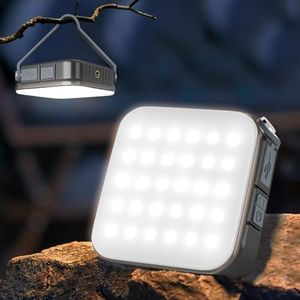 Quntis Solar Camping Light, IPX6 Solar/Type-C Powered LED Camping Lantern, Portable 3 Bright 4 Color Modes Camping Light 4000mAh Rechargeable Camping Tent Light for Power Outages,Hiking,Tent,Fish