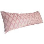 Home Long Body Lumbar Pillow case Cover,Solid Color Geometry Cushion Plush Pillow Covers Decorative, Nordic Style and Special Embroidery,use in Bedroom Couch Living,21 * 54inch,1 pc (Pink)